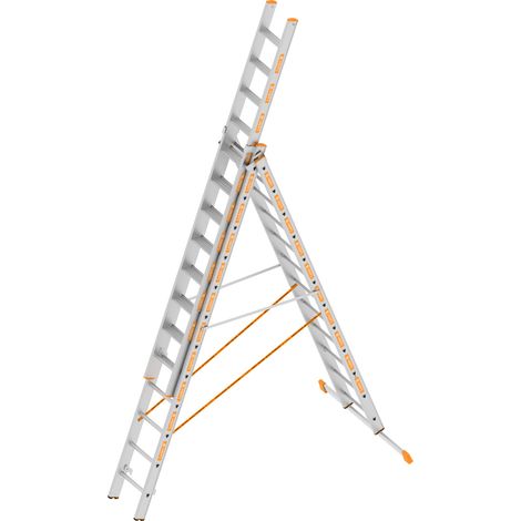 Layher TOPIC 1041 Allzweckleiter mit rutschhemmenden R12 3x12 Stufen (1/4)