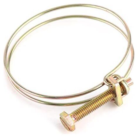 Collier de Serrage Réglable à Double Fil pour Tuyau D'eau, 10 Pièces, Clamp/Holder plaqué Zinc Fixation Plomberie, Clips Tube (64mm(59-64)) - (1/4)