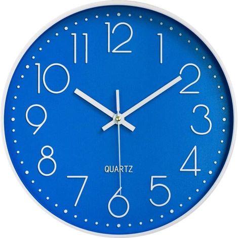 Silent 12-inch Wall Clock, Battery-Operated Quartz Kitchen Clock, Modern Home Decor Clock for Office, Classroom, Living Room, Bedroom, Scale Wall Clock