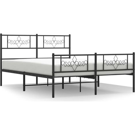 Maison Exclusive - Giroletto con Testiera e Pediera Metallo Nero 120x190 cm (1/5)