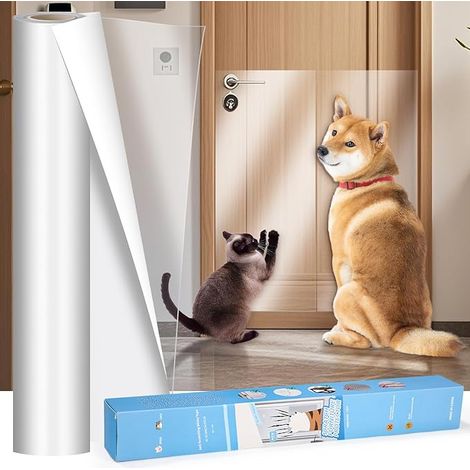 Protection Canape Chat Anti Griffe, 30 x 500cm Sticker Transparent Autocollant de Porte Chien Meubles, Mur (1/5)