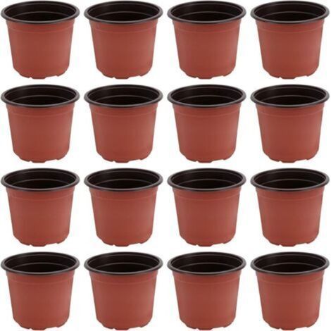 Lot de 50 pots en plastique pour semis, fleurs et plantes (120 mm de diamètre) (50 pièces) H156 (1/5)