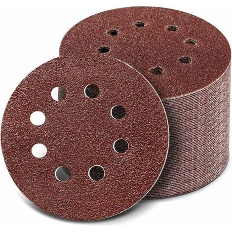 Disque de Ponçage,150pcs Disques Abrasifs 40-800 Grain Taille de 125mm Idéal pour Poncer,Polir,Dérouiller(8 trous) Odipie (1/5)