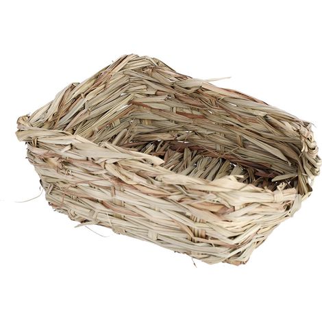 Maison en herbe à ronger durable pour lapin, hamster, cochon d'Inde et lapin nain, idéale comme tapis ou lit (1/5)