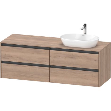 Duravit Ketho.2 plan de toilette sur console suspendu, découpe de