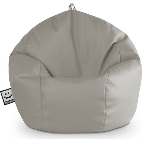 Puff Pelota Polipiel Gris Claro Happers