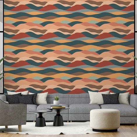 Papier peint, vintage wave papier peint (1/4)