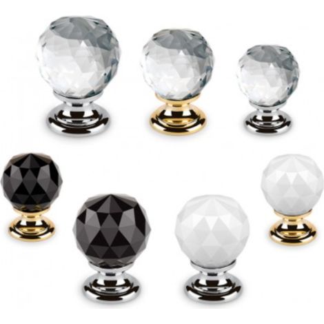 Tirador Shine 9991 - Transparente/Cromo brillo. 42mm. ⌀30mm. (1/2)