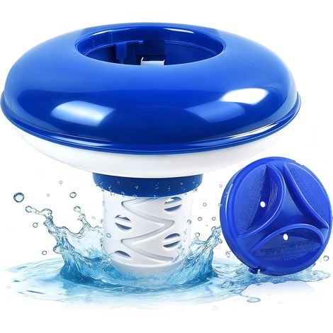 Swimming Pool Chlorine Dispenser, Floating Chlorine Dispenser, Pool Chlorine Diffuser, Floating Diffuser, for Pools, Hot Tubs, Spas, Aquariums, Fountains (Blue-A) (1/5)