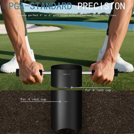 Coupe-trous de golf portable avec poignée détachable, pour jardin, terrasse et putting green. (1/5)