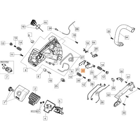 Leva acceleratore ORIGINALE OLEOMAC per motosega GST 250 - GST 360 50270045R