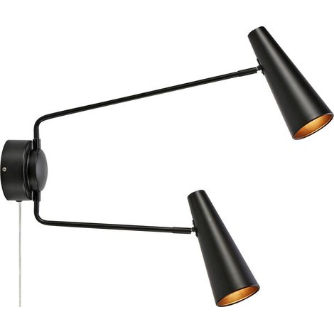 Applique double 2 x 40w max e14 noir - markslojd - peak 88856626 88856626 88856626 88856626 (1/3)