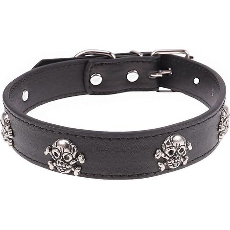 Collar para mascotas con diseño de calavera de Halloween, ajustable, 1 unidad, color negro. (1/5)