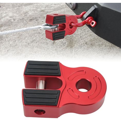 Manille de treuil avec goupille en fer et protection en caoutchouc, adaptée aux camionnettes VTT de 30 000 lb, rouge. (1/5)