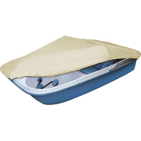 Außenbootsschutzhaube aus wasserdichtem, aluminisiertem Oxford-Stoff 210D – UV-, Regen- und Staubresistent – Größe 286 x 200 cm – Farbe Beige mit Füßen.-lsw