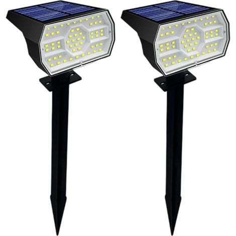Conjunto de varios focos solares, 56 LED, luz blanca fría, IP65, para jardín y entrada de vehículos. (1/5)