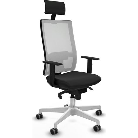 Sedia da ufficio piqueras y crespo Horna bianco rete e pelle