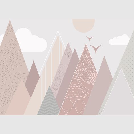 Papier peint intissé - Montagnes et nuages - 375x270 cm (1/5)