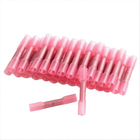 Lot de 100 connecteurs thermorétractables isolés et étanches à sertir pour câbles électriques 26-10 AWG B (1/5)
