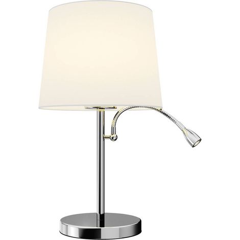 Lampe à poser 'Benjiro' en textile pour salon & salle à manger (1/5)