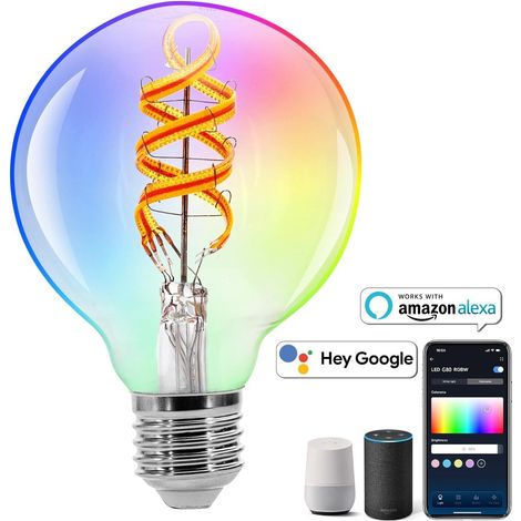 Aigostar Lampadina Smart G80 E27 RGBW 4.9W 420LM Alexa Google Home (1/5)