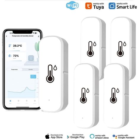 Termostato Wi-Fi con 4 sensores: temperatura, humedad e higrómetro. Conectado para el hogar y la habitación del bebé. (1/5)
