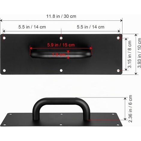 304 Stainless Steel Commercial Door Handle with Wide Plate for Sliding Doors and Wood Interior Pull Handle with Screw for Industrial Use (1/4)