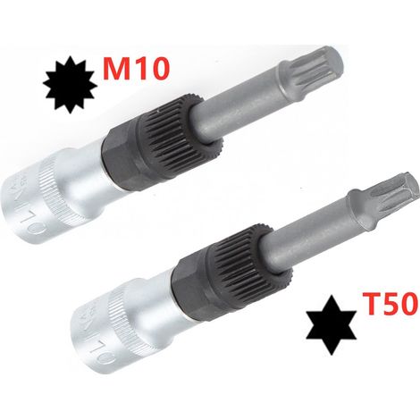 Juego de llaves para polea de alternador 1/2" con punta XZN M10 y punta T50 (1/3)