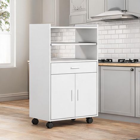 Buffet coloris blanc en bois 59 x 40 x 92 cm (1/5)
