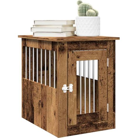Hundekäfig im Möbelstil Altholz-Optik 45x62x59 cm Holzwerkstoff