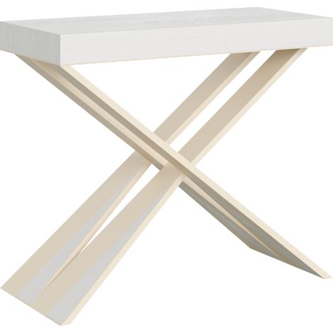 Consolle allungabile 90x40/300 cm Diago Bianco Frassino telaio Bianco (1/5)