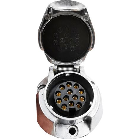 Connecteur de remorque femelle en alliage d'aluminium 13 broches 12V pour caravanes de remorque standard EU A (1/4)