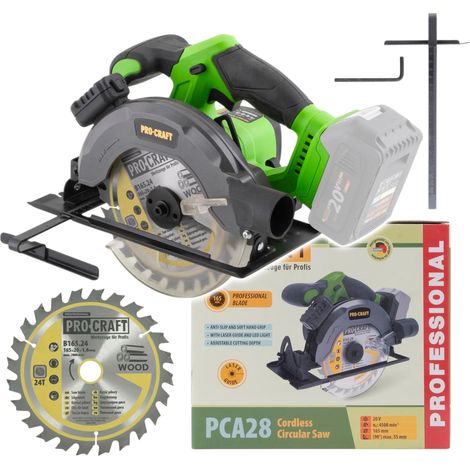 Scie circulaire sans fil Procraft PCA28bb 20 V 165 mm Brushless Solo - sans batterie, sans chargeur (1/5)