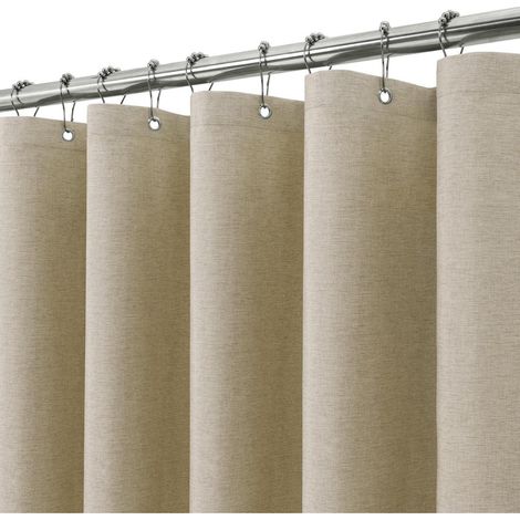 Duschvorhang Leinen mit Metall Duschvorhangringe Stoff Textil Wasserdicht - 182 (1/5)