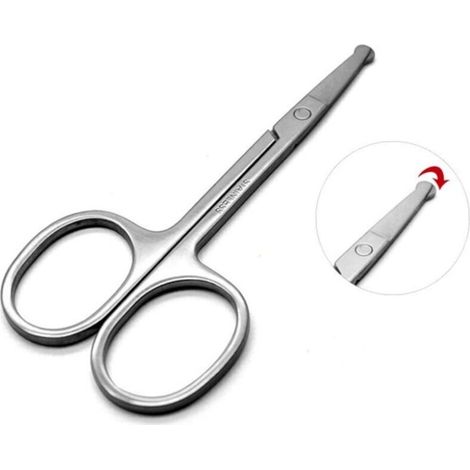 BEBUSINGOTO Ciseaux pour cheveux faciaux, ciseaux nez en acier inoxydable Beard Moustache moustache Taille de sourcils pour hommes femmes (1/5)