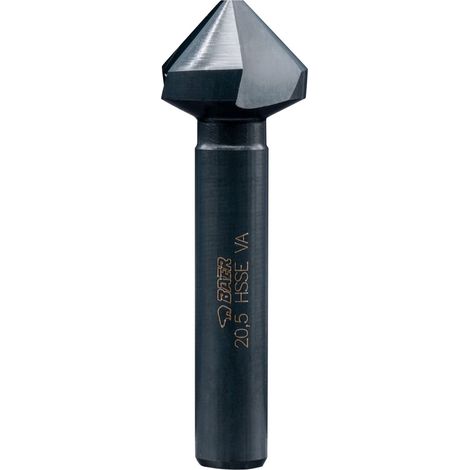 BAER HSSE-VAP 90° - Svasatore conico 20,5 mm (per M 10) – per acciaio inossidabile – Punta svasata sbavatore svasatore svasatore