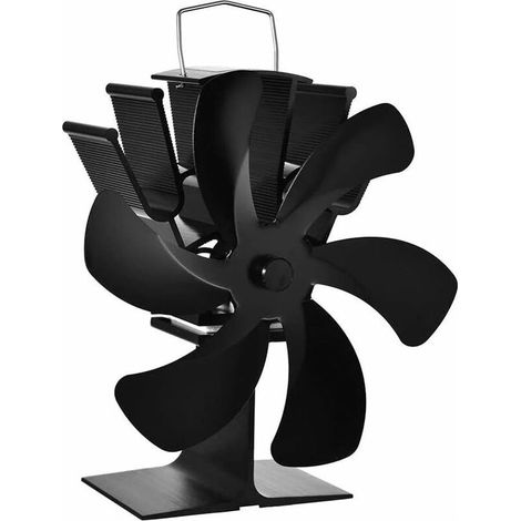 Ventilateur de poêle à chaleur 6 pales, ventilateur de cheminée sans électricité, ventilateur thermique pour poêle à bois, poêle à bûches, cheminée, améliore la circulation de l'air et la diffusion de (1/5)