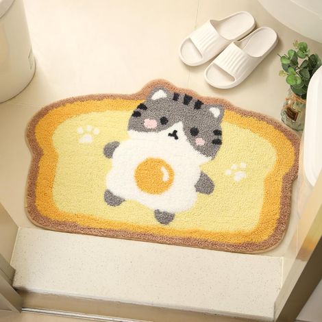 Katzenförmige Badematte, 50 x 80 cm, extra weich, saugfähig, maschinenwaschbar