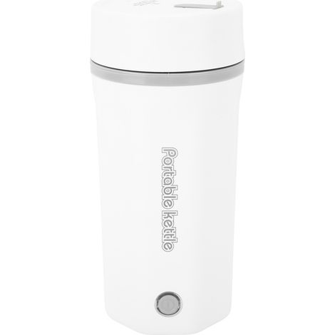 Bouilloire électrique de voyage portable 300 W 500 ml en acier inoxydable 304, mini-bouilloire automatique pour café, thé et lait, blanche, prise UE 220 V 50 Hz (1/5)