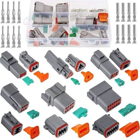 6 Ensembles de Connecteurs Étanches DT 2/3/4/6/8/12 Broches pour Voiture, Moto, Scooter et Camion – Prise Mâle et Femelle (1/5)