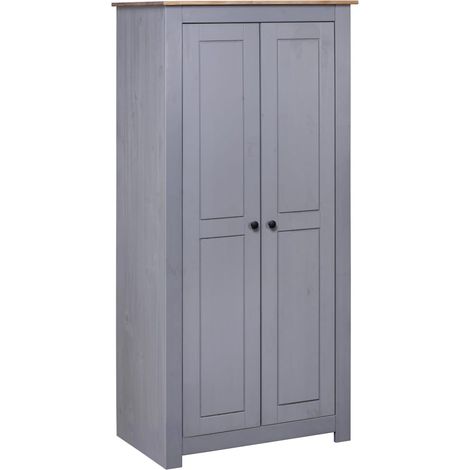 Garde-robe moderne,Armoire de rangement Penderie,Armoire de vêtements Gris 80x50x171,5 cm Pin massif Assortiment Panama -BonneVie51767 (1/5)