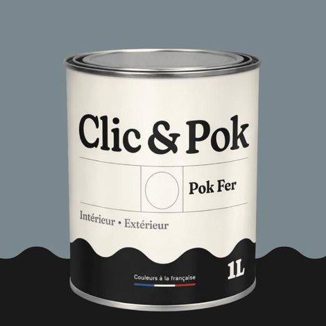 Peinture Fer Antirouille – Métal Extérieur Intérieur, Satinée, Protection Rouille - 1L - RAL 7000 - Gris petit-gris