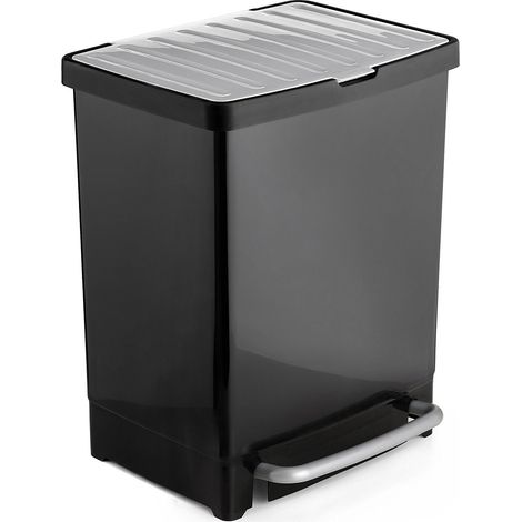 CUBO PEDAL RECICLAJE NEGRO 25L (1/6)
