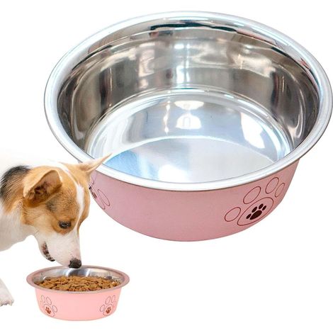 Gamelle en acier inoxydable, gamelle pour chien en acier, gamelle pour chat, plateau alimentaire en métal, gamelle antidérapante pour chien, gamelle d'eau, gamelle résistante (1/5)