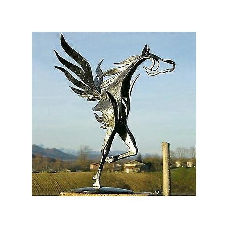 Statue de cheval en métal Sculpture maison ornement de jardin Figurine décor Art artisanat cadeau (mouche) RUIOIU