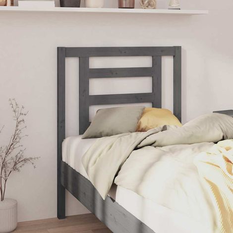 vidaXL Cabecero de cama madera maciza de pino gris 81x4x100 cm (1/5)