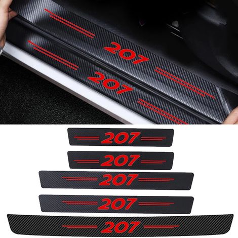 (5 autocollants de protection de seuil de porte rouges 207) pour Peugeot 207,308,206,407,307,3008,508,2008,107,5008 et 106 Accessoires inclus (1/3)