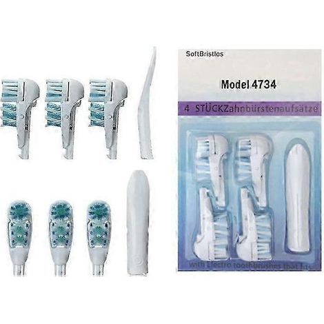 Lot de 4 têtes de brosse à dents électriques multidirectionnelles de rechange pour Oral-B 3733, 4732 et 4734