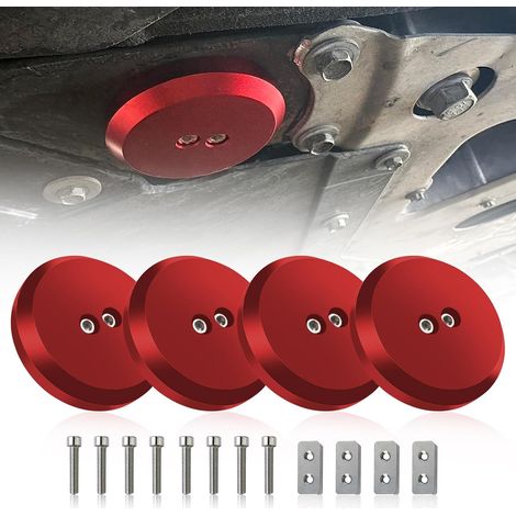 Adaptateur de coussinet de cric en aluminium massif compatible Corvette C5-C8 Z06 ZR1 et Porsche 911 944 964 993 Boxster Cayman 1997-2023 couleur rouge.