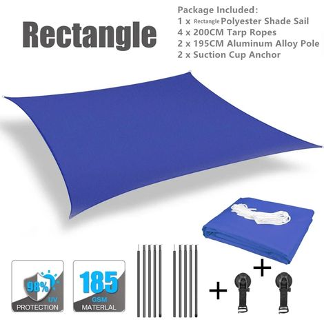 (2x4M Bleu) Auvent latéral extérieur pour véhicule de camping, convient aux camping-cars, aux fourgons aménagés et aux SUV (1/5)